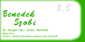 benedek szobi business card